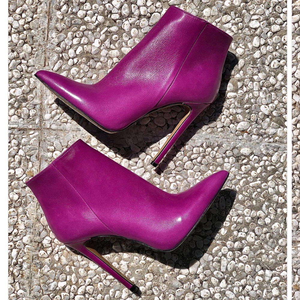 Handmade Italian Ankle Boots in Purple - 40